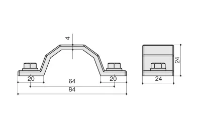 Ручка-скоба 64мм, отделка железо черное винтаж
