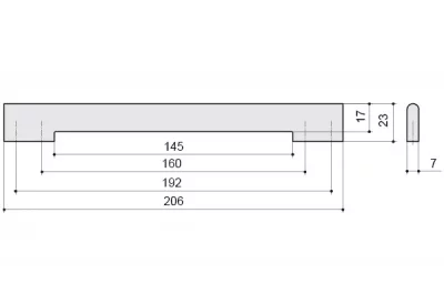 Ручка-скоба 192-160мм, отделка хром матовый лакированный