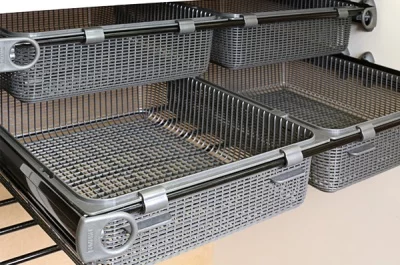 Рамка выдвижная с двумя корзинами, 870-1000мм, отделка коричневая