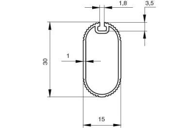 Штанга для одежды 15х30 под демпфер, L=3000мм, отделка бронза