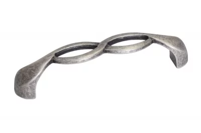 Ручка-скоба 96мм, отделка серебро античное