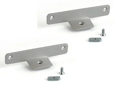 Крепление для горизонтальных полок CAFIM 152 мм, дерево/стекло, (комплект ЛЕВЫЙ+ПРАВЫЙ), серебро