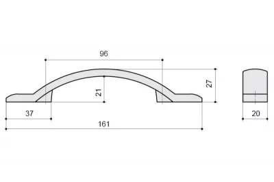 Ручка-скоба 96мм, отделка железо