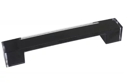 Ручка-скоба 160мм, отделка транспарент + черный