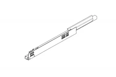 Направляющая Тандем L=500мм полного выдвижения с доводчиком, правая