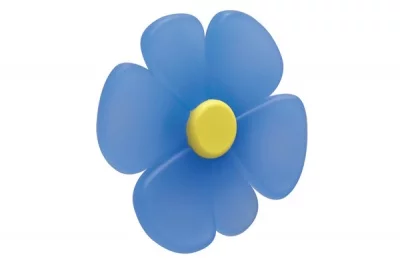 Ручка-кнопка 32 мм, отделка синяя