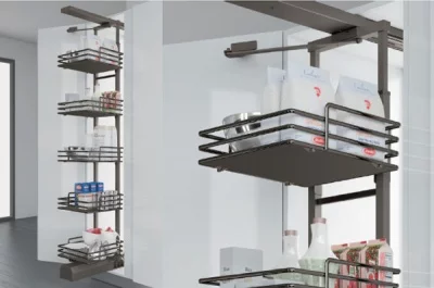 Колонна Pegasus в базу 450 выдвижная с 5 сетками, отделка титаниум