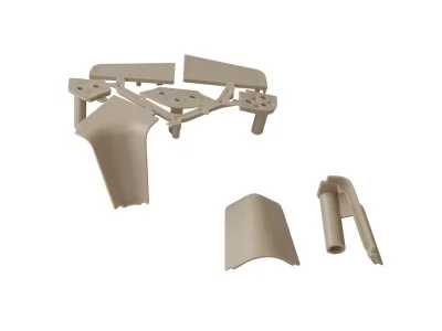 Комплект соединителей овального пристеночного бортика(ALF%/40), пластик, бежевый (4ч: 2*90гр,2 загл,1*135гр.)