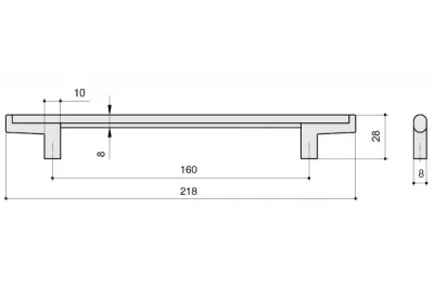 Ручка-скоба 160мм, отделка бронза натуральная