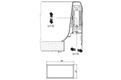 Боковина для ящика H.90 L=500, левая, отделка серая