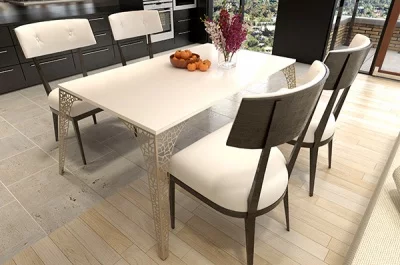 Нога для стола Париж, h.720, отделка золото (перламутр)