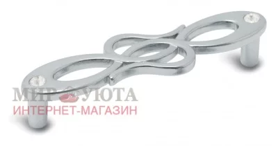 Ручка-скоба 96мм хром с кристаллами Сваровски: 1021K.96.10