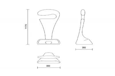 Вешалка напольная PISOLO, отделка оранжевая
