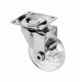 GTV: Колесико силиконовое прозрачное без тормозом Brazylia, FI-50 KM-RD-50-SF