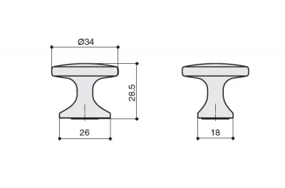 Ручка-кнопка, отделка медь античная