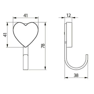 GTV: Крючок мебельный WM-HEART сердце, розовый: WM-HEART-RZ