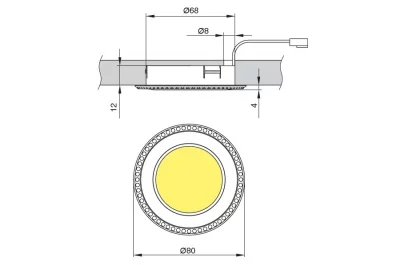 Светильник LED Akoya, 3.4W/12V, 3000K, отделка олово античное Светильник LED Akoya, 3.4W/12V, 3000K, отделка олово античное