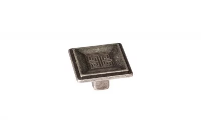 Ручка-кнопка, отделка серебро античное