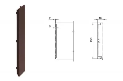Комплект угловых элементов для цоколя ПВХ H.150, венге