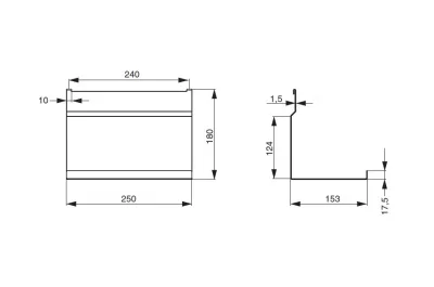 Полка универсальная 1-уровневая, 250х153х180мм, отделка белый бархат (матовый)