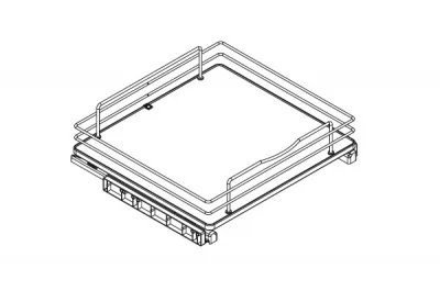 Сетка в базу 600 выдвижная с доводчиком, отделка хром + белый