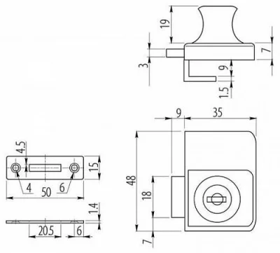 GTV: Замок для стекла 409 хром ZZ-SZ-409-01