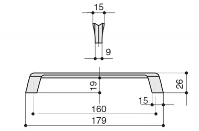 Ручка-скоба 160мм, отделка титан