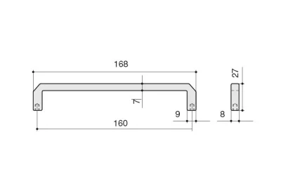 Ручка-скоба 160мм, отделка мокко темный