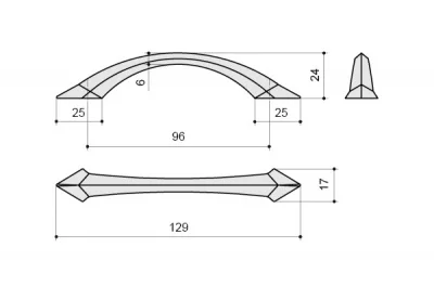 Ручка-скоба 96мм, отделка бронза