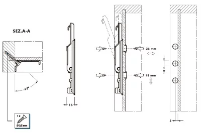 Подвеска полок скрытая, правая