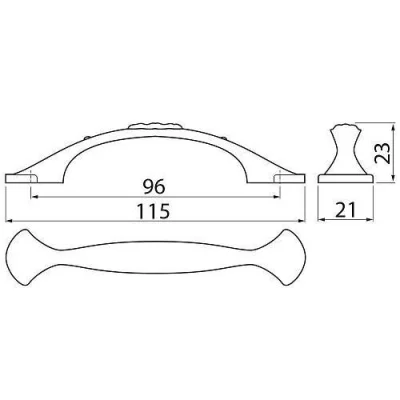 GTV: Ручка ARDEA L-096, брашированная латунь: UZ-ARDEA-96-09