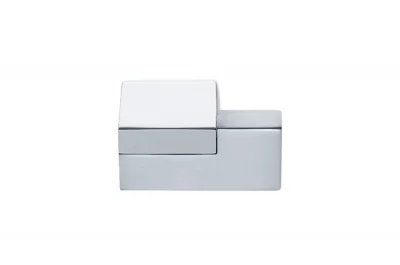 Ручка-кнопка правая, отделка хром глянец + сталь шлифованная