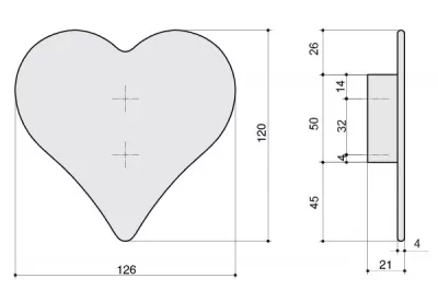Ручка-кнопка 32 мм, отделка розовая