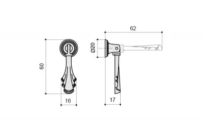 Ручка-серьга , отделка бронза &quot;Валенсия&quot;