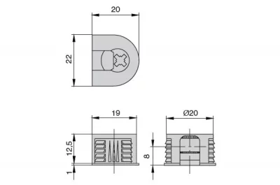 Стяжка эксцентриковая VG20 для 16 мм ДСП, отделка коричневая (за 100 штук)