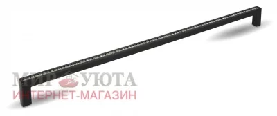 Ручка-скоба 320мм никель черный с кристаллами Сваровски: WMN.335K.320.KRL8