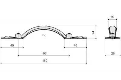 Ручка-скоба 96мм, отделка бронза античная "Флоренция" Ручка-скоба 96мм, отделка бронза античная "Флоренция"