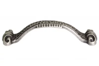 Ручка-скоба 96мм, отделка серебро античное