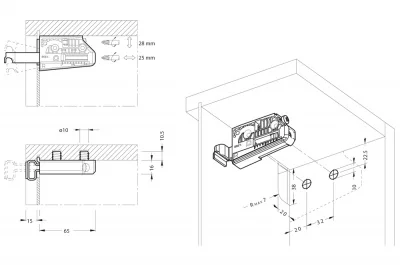 Подвеска полок на бобышках под крышечку, правая