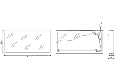 Полка-светильник Just-50, 450х200 мм, 8W (6400 K) алюминий Венге (плёнка) + стекло