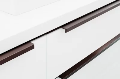 Ручка врезная 396мм, отделка бронза темная