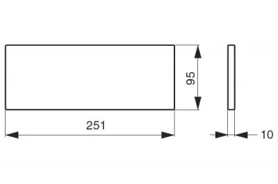 Вставка в полку, 251х95х10мм, отделка дуб