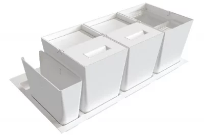 Система хранения в базу 900 (2 ведра + 2 контейнера), отделка белая