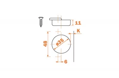 Петля (-45") угловая (толщина фасада до 32 мм)