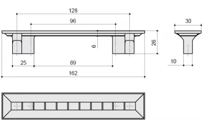 Ручка-скоба 128-096мм, отделка бронза матовая + вставка