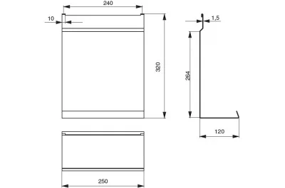 Полка для разделочной доски, 250х120х320мм, отделка черный бархат (матовый)