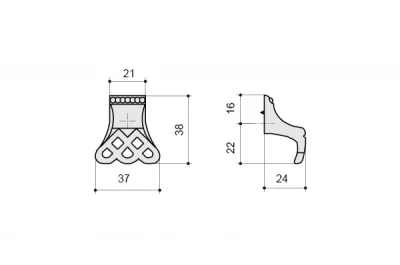 Ручка-кнопка, отделка бронза &quot;Флоренция&quot;