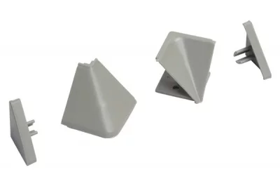 Комплект угловых элементов и заглушек для треугольных бортиков AA.101 и AA.102, цвет серый