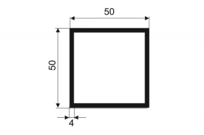Профиль 50х50 базовый, алюминий анодированный, L=3900