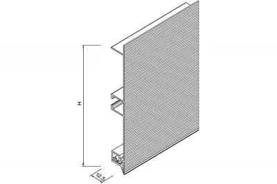 177 Цоколь алюминиевый Н.150, L=4000, рифлёный алюминий